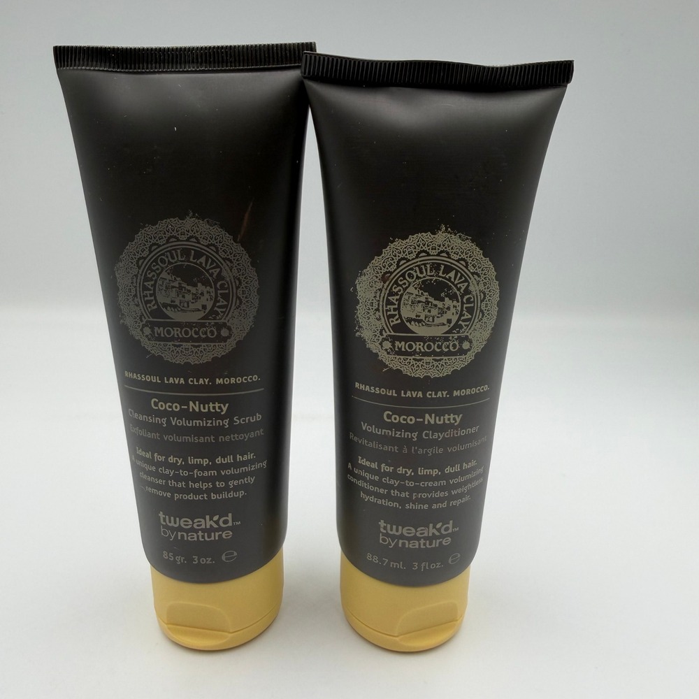 Tweak'd by Nature Coco-Nutty Rise & Shine Scrub and Claytitioner Set 3oz New